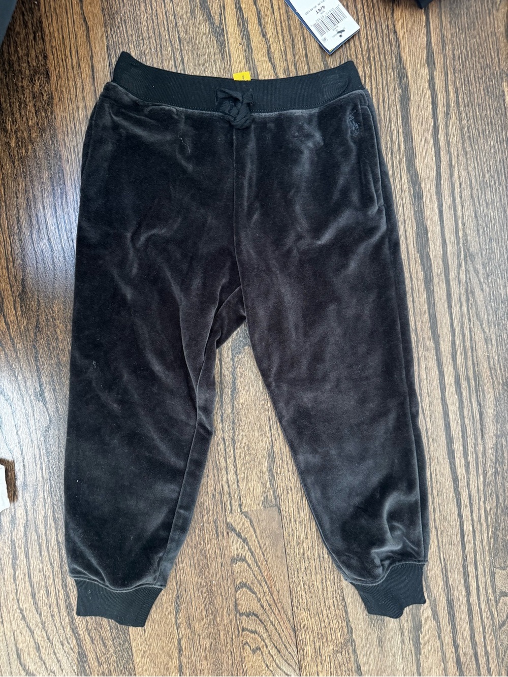 Ralph Lauren Black Velour Jogger Pants for Kids